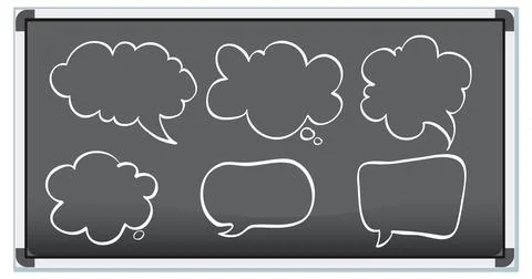 Creative Thought Bubbles on Chalkboard Stock Illustration
