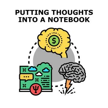 Creative thoughts turning into ideas and income Stock Illustration