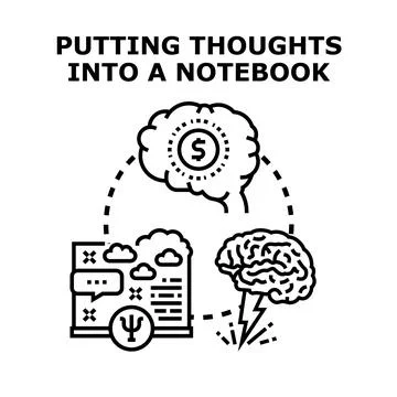 Creative thoughts turning into ideas and income Stock Illustration