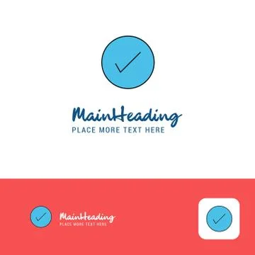 Creative Tick Logo Design. Flat color Logo place for Tagline. Vector Illustra Ilustração Stock