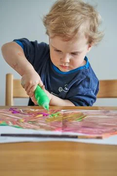 A creative toddler Stock Photos
