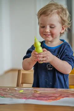 A creative toddler Stock Photos