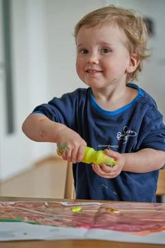 A creative toddler Stock Photos