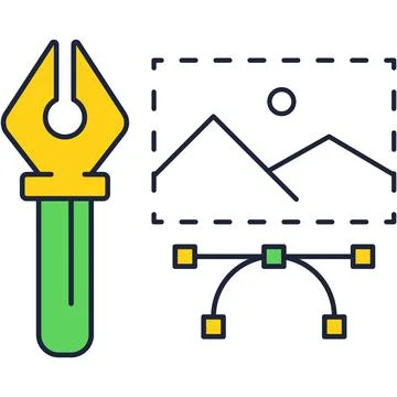 Creative tools web art icon line design vector Illustrazione stock
