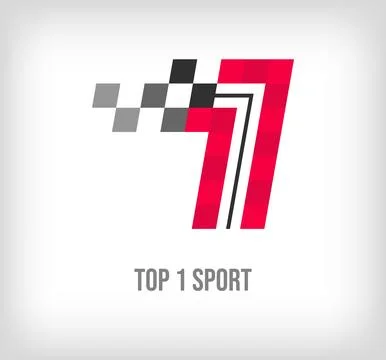 Creative top 1 racing and sports logo. Stock Illustration