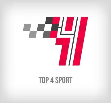 Creative top 4 racing and sports logo. Stock Illustration