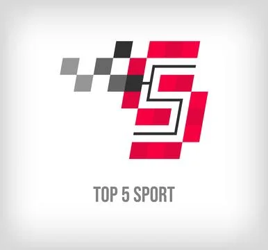 Creative top 5 racing and sports logo. Stock Illustration