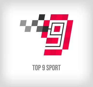 Creative top 9 racing and sports logo. Stock Illustration