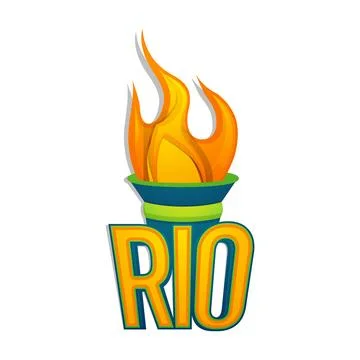 Creative Torch for Rio Olympic Games. Stock Illustration