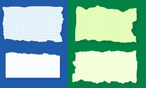 Creative Torn Paper Note Backgrounds with Different Textures and Colors Stock Illustration