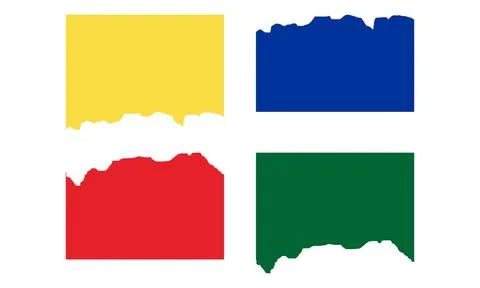 Creative Torn Paper Texture In Primary Colors For Background And Art Layout.. Stock Illustration