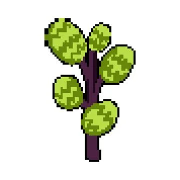Creative tree doodle flat pixel art vector illustration Stock Illustration