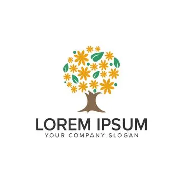 Creative Tree logo design concept template. Stock Illustration