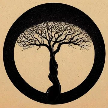 Creative tree logo design Stock Illustration