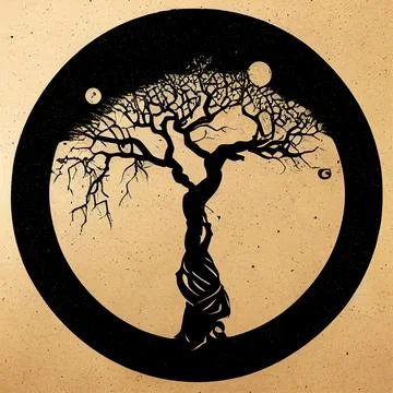 Creative tree logo design Stock Illustration