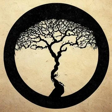 Creative tree logo design Stock Illustration