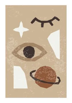 Creative trendy abstract collage background minimalist style Stock Illustration