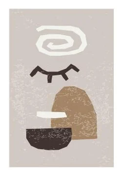 Creative trendy abstract collage background minimalist style Illustrazione stock