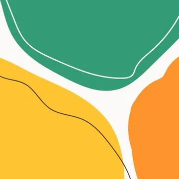 Creative trendy background with hand drawn abstract shapes and line art Illustrazione stock