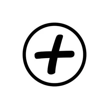 Creative Trendy Plus icon. Line style. Web buttons or app buttons concept vector Stock Illustration