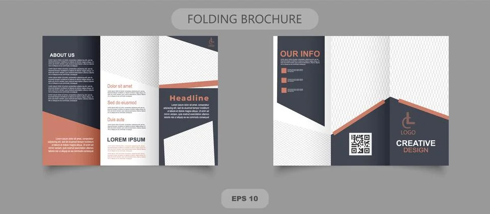 Creative tri fold brochure for design. Stock Illustration