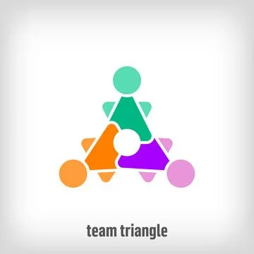 Creative triangle form teamwork logo. Stock Illustration