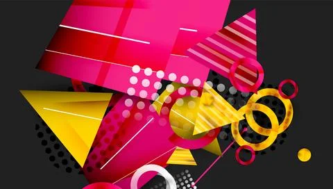Creative triangles and circles composition 스톡 일러스트