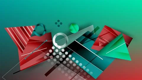 Creative triangles and circles composition 스톡 일러스트