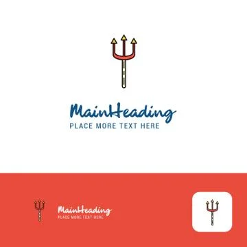 Creative Trident  Logo Design. Flat color Logo place for Tagline. Vector Illu Illustrazione stock