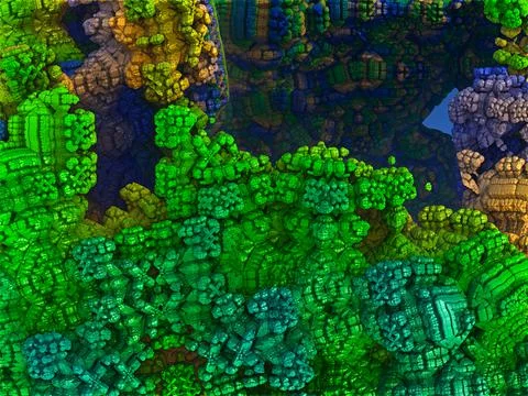 Creative tropical forest square patern, view from top. Nature spring concept. Stock Illustration