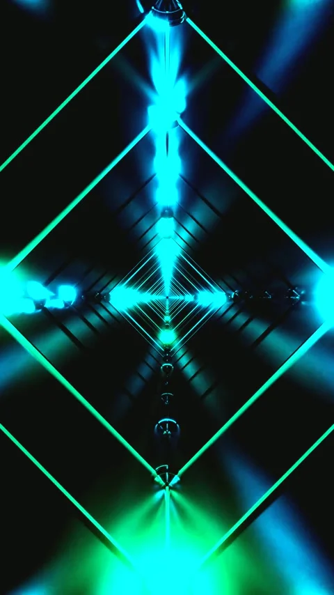 Creative tunnel video loop featuring vibrant blue lights and seamless motio.. Stock Footage 321567775
