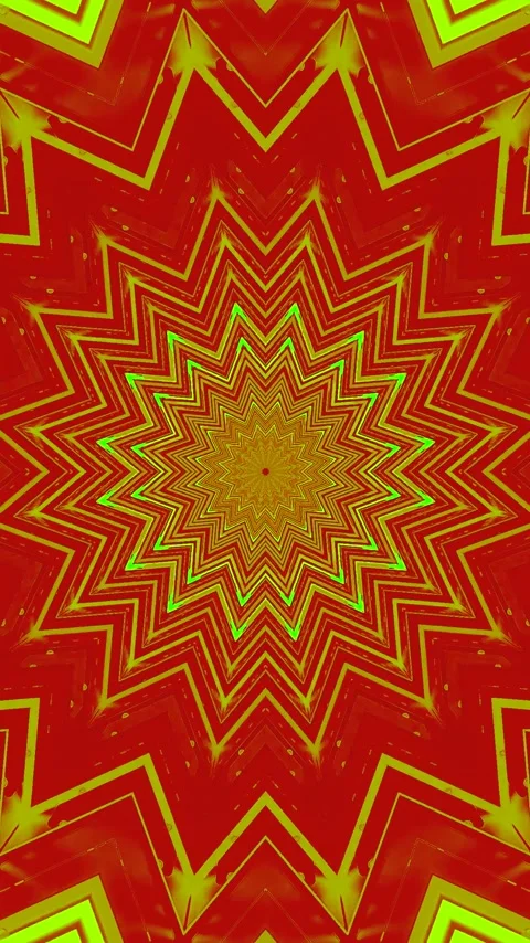 Creative tunnel video loop with vibrant red and green patterns in a seamles.. Stock Footage 321571981