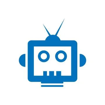 Creative TV robot logo design vector creative illustration concept Stock Illustration