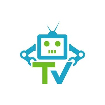 Creative TV robot logo design vector creative illustration concept Stock Illustration