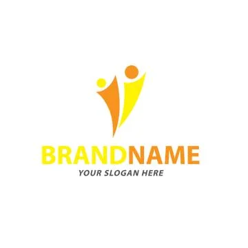 Creative two people logo design vector Stock Illustration