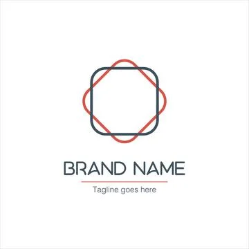 Creative two Square linear Vector Logo Template. Stock vector illustration Stock Illustration