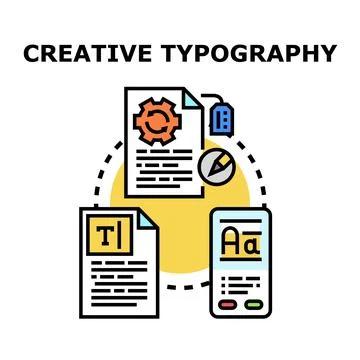 Creative typography concept for design and content creation Stock Illustration