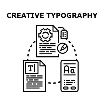 Creative typography concept for design and content creation Stock Illustration