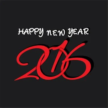 Creative typography design of happy new year 2016 Stock-Illustration