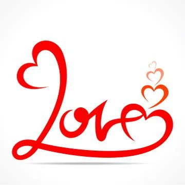 Creative typography of love design vector Stock Illustration