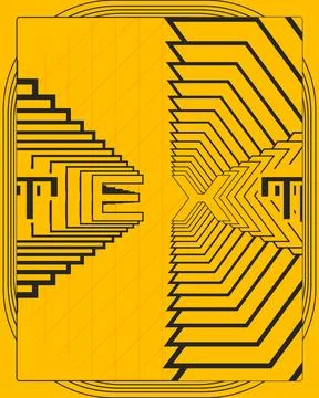 Creative Typography Poster With Swirling Line Composition Modern Wall Art 스톡 일러스트