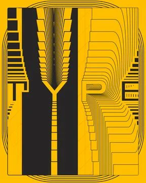 Creative Typography Poster With Twisted 3D Text Style Stock Illustration