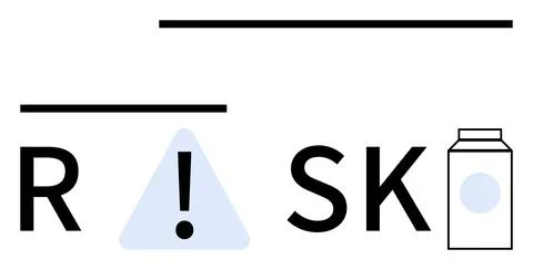Creative Typography with Risk Elements Including Alert Sign and Milk Carton Stock Illustration