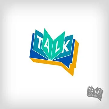Creative typography talk lettering and speech bubble sign logo. Stock Illustration