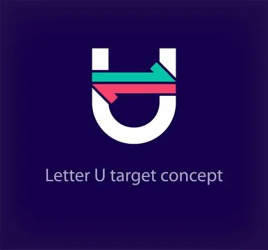 Creative U letter arrow logo design. Stock Illustration