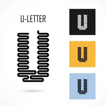 Creative U- letter icon abstract logo design vector template.Creative U- alph Stock Illustration