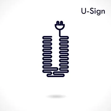 Creative U- letter icon abstract logo design vector template Stock Illustration