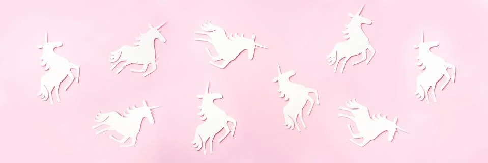 Creative unicorn pattern on pink background. Abstract art texture Minimal Stock Photos