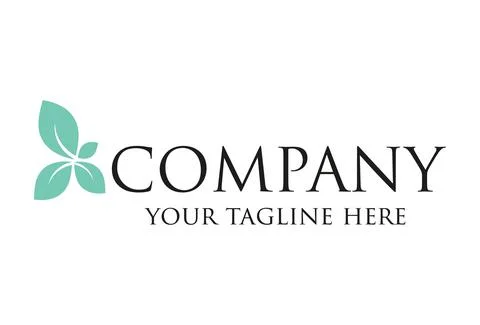 Creative, Unique Blue Green Abstract Leaf Nature Tropical Logo Design Concept	 Illustrazione stock