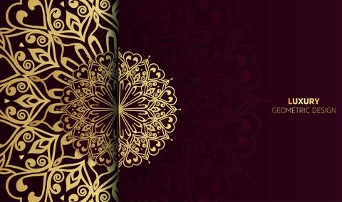 Creative unique gradient golden colors mandala background design premium Stock Illustration